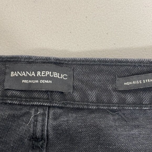 Banana Republic NWT Jeans High Rise Straight Faded Black Denim Size 30 - Picture 9 of 12